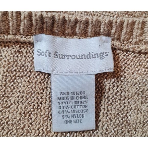 Soft Surrounding Womens Knee Length Shirt Sweater Dress One Size Beige  67A - Picture 5 of 6